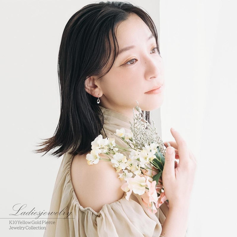 K10YG 雫モチーフ ミスティックキュービックジルコニアピアス_11