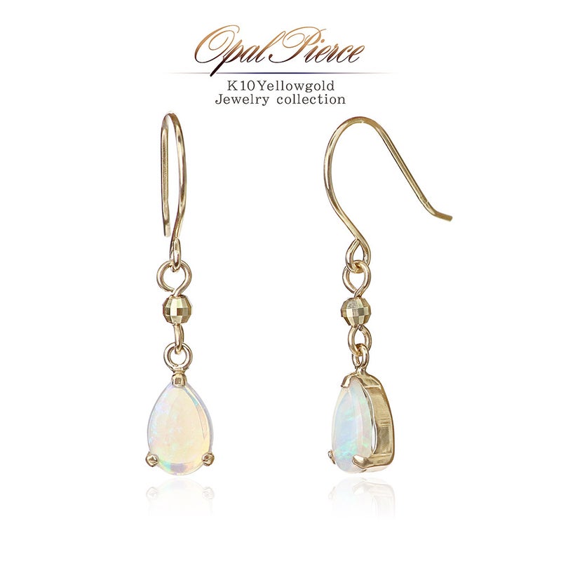 K10YG オパール フックピアス 10月誕生石_01