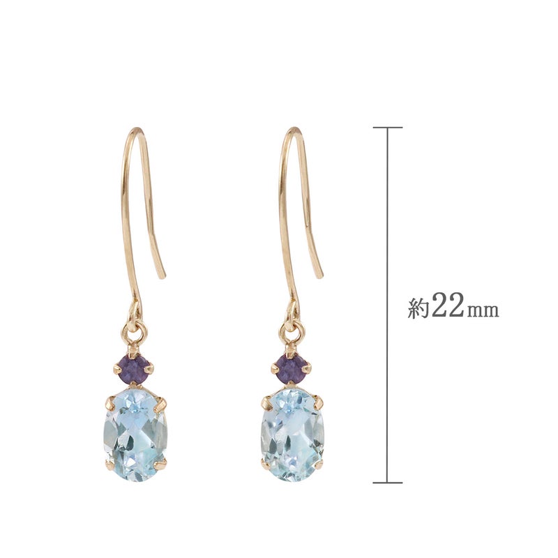 K10YG スカイブルートパーズ&アイオライト フックピアス_04