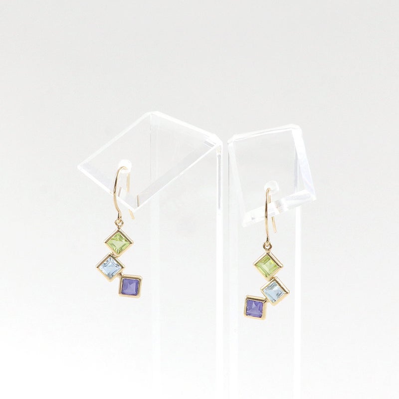 K10YG ペリドット＆スカイブルートパーズ＆アイオライト フックピアス_03
