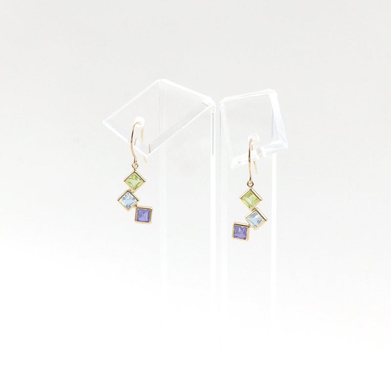 K10YG ペリドット＆スカイブルートパーズ＆アイオライト フックピアス_09