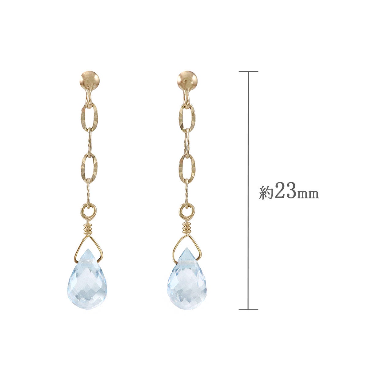 K10YG スカイブルートパーズ ティアドロップ ピアス_04