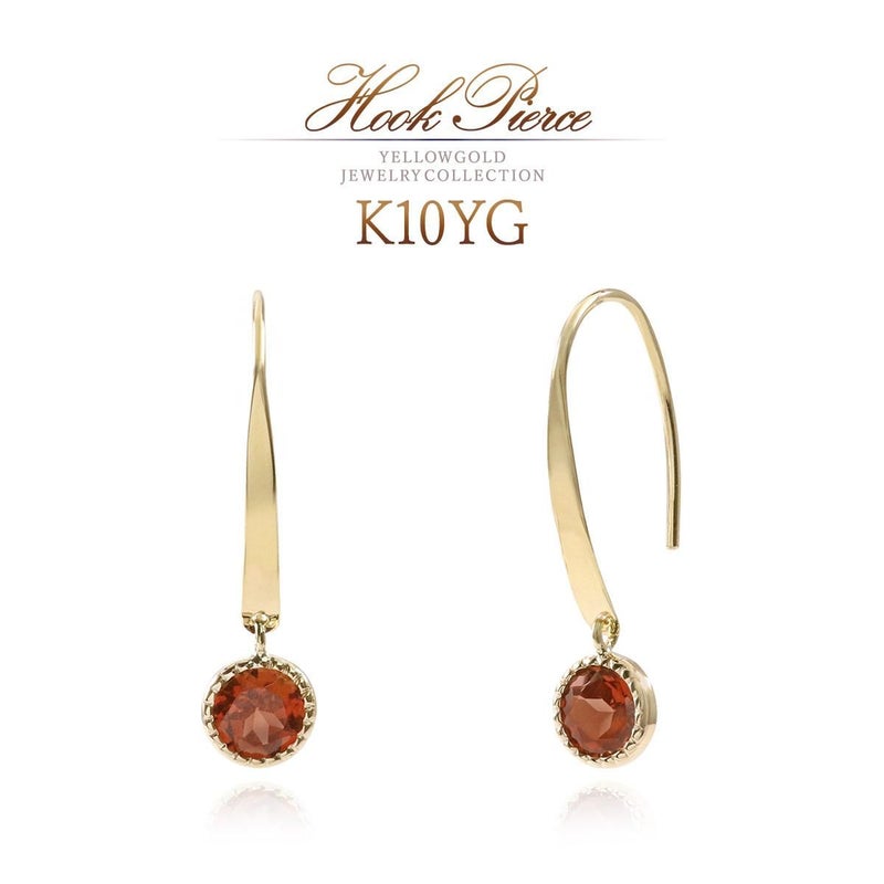 K10YG ガーネット フックピアス_01