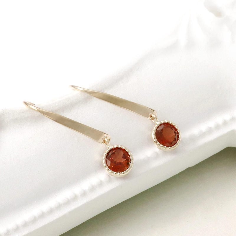 K10YG ガーネット フックピアス_02