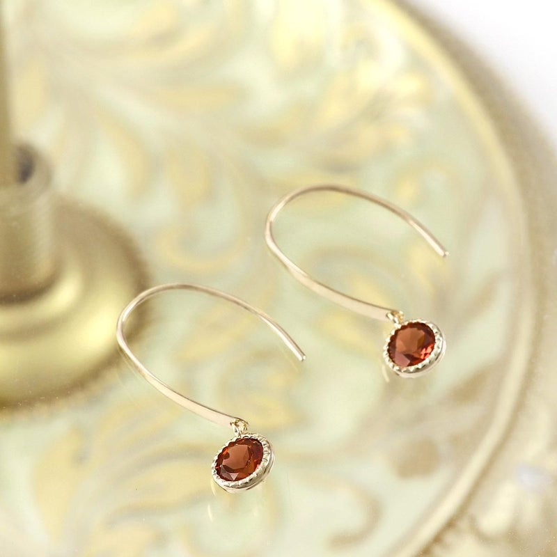 K10YG ガーネット フックピアス_03