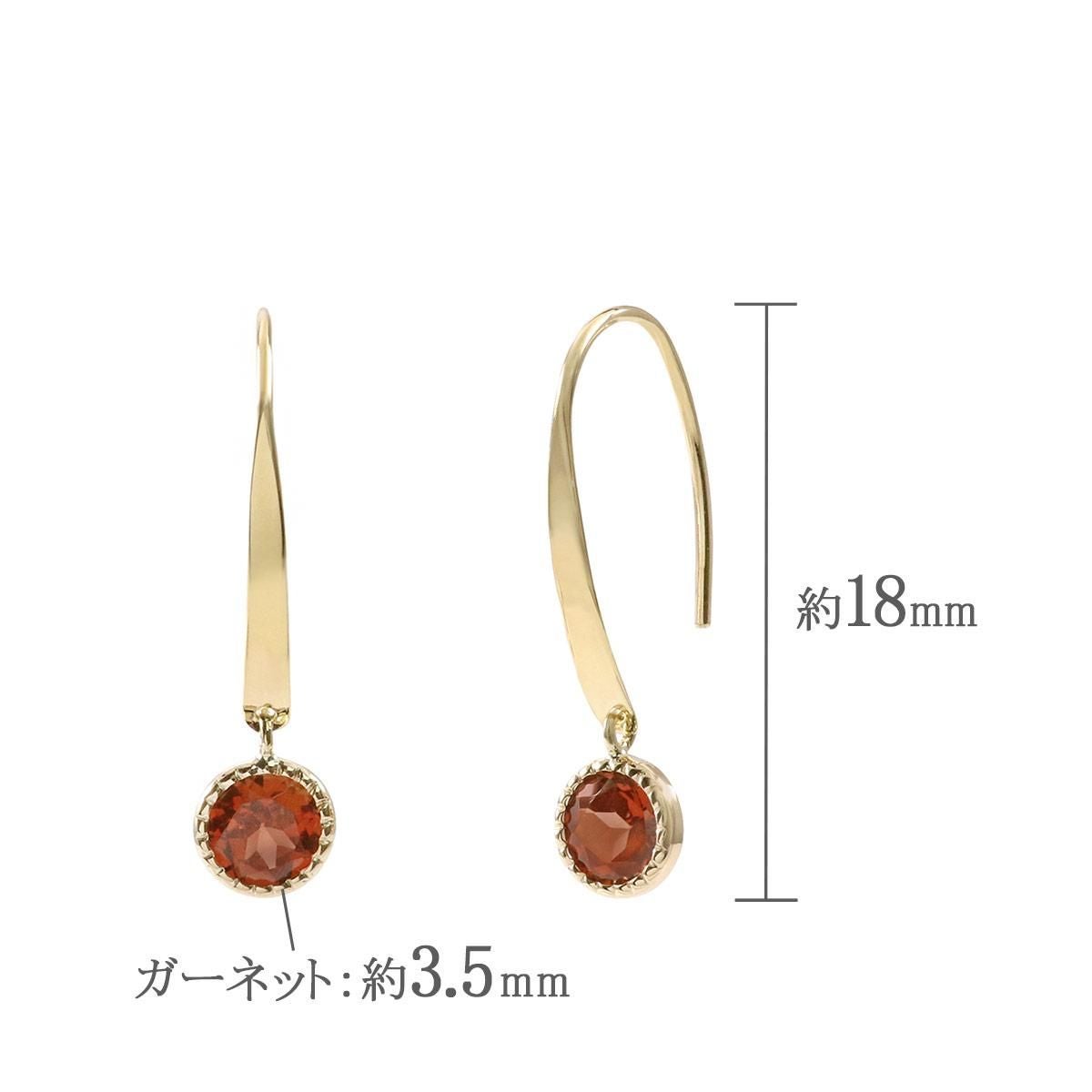 K10YG ガーネット フックピアス_05