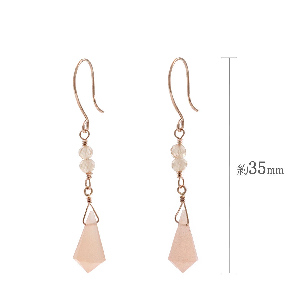 K10PG オレンジムーンストーン＆ジルコン ピアス_04