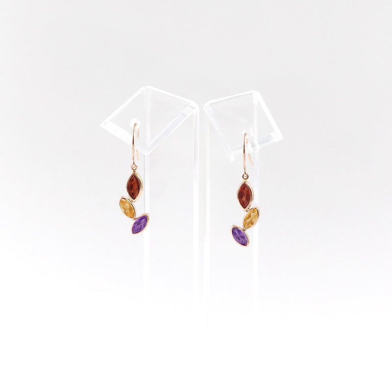 K10PG ガーネット＆シトリン＆アメジスト フックピアス_09