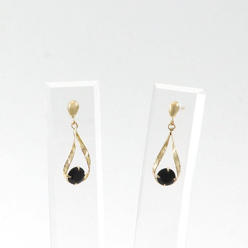 K10YG 雫モチーフ オニキスピアス_03