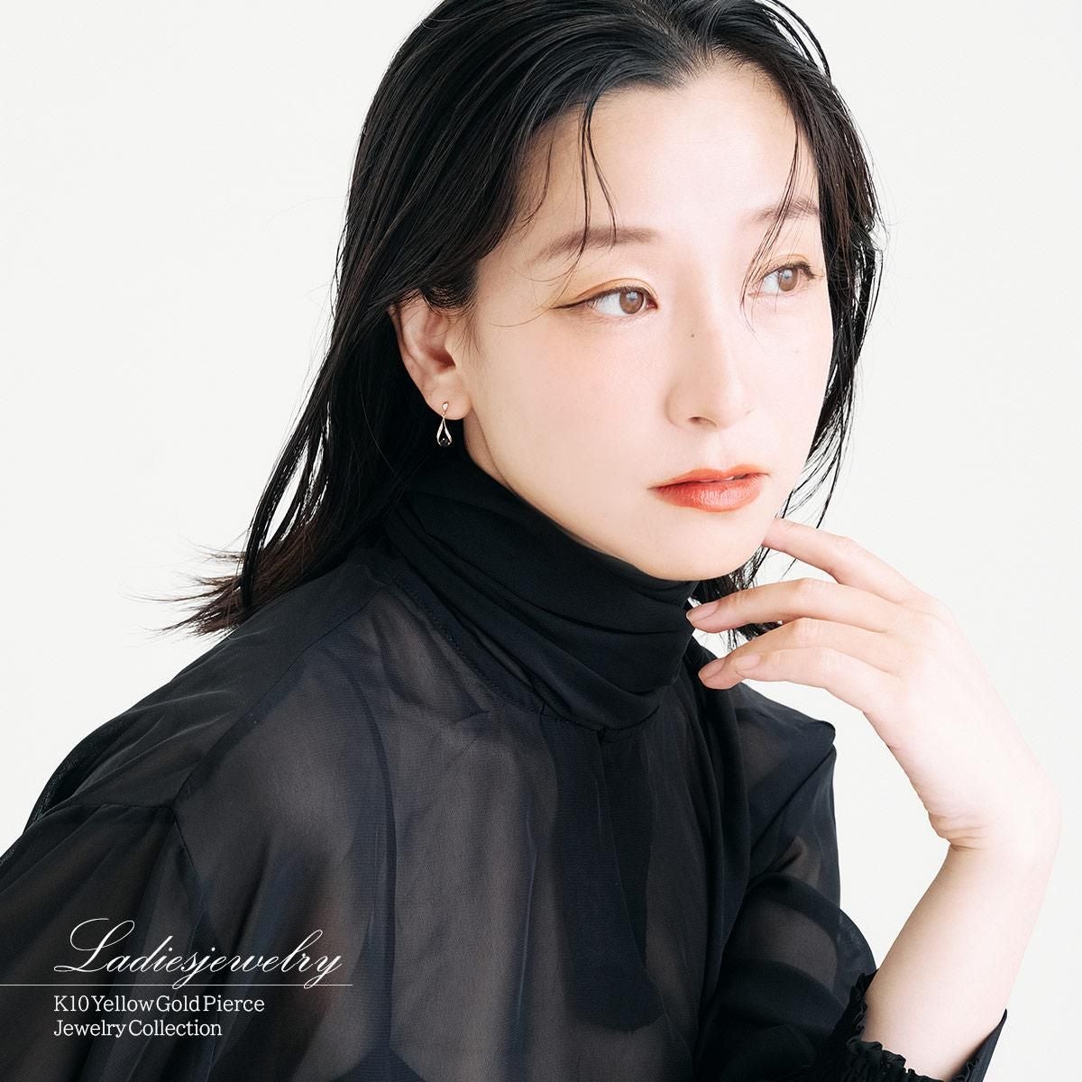 K10YG 雫モチーフ オニキスピアス_11