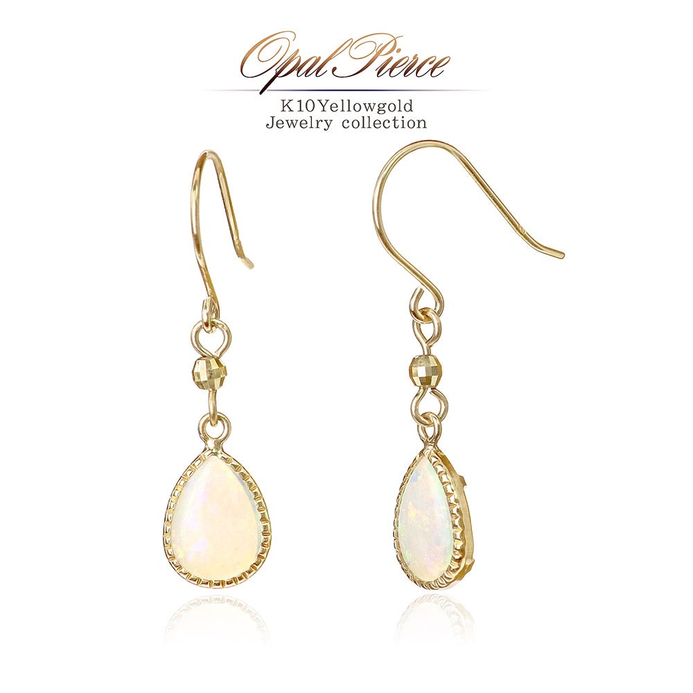 K10YG オパール フックピアス 10月誕生石_01