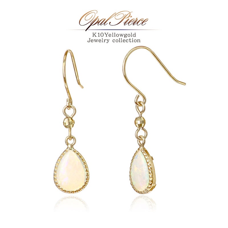 K10YG オパール フックピアス 10月誕生石_01