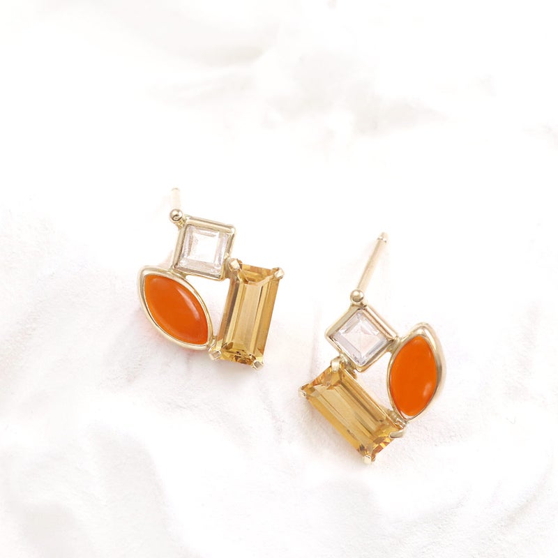 K10YG シトリン&カーネリアン＆ホワイトトパーズ ピアス_02
