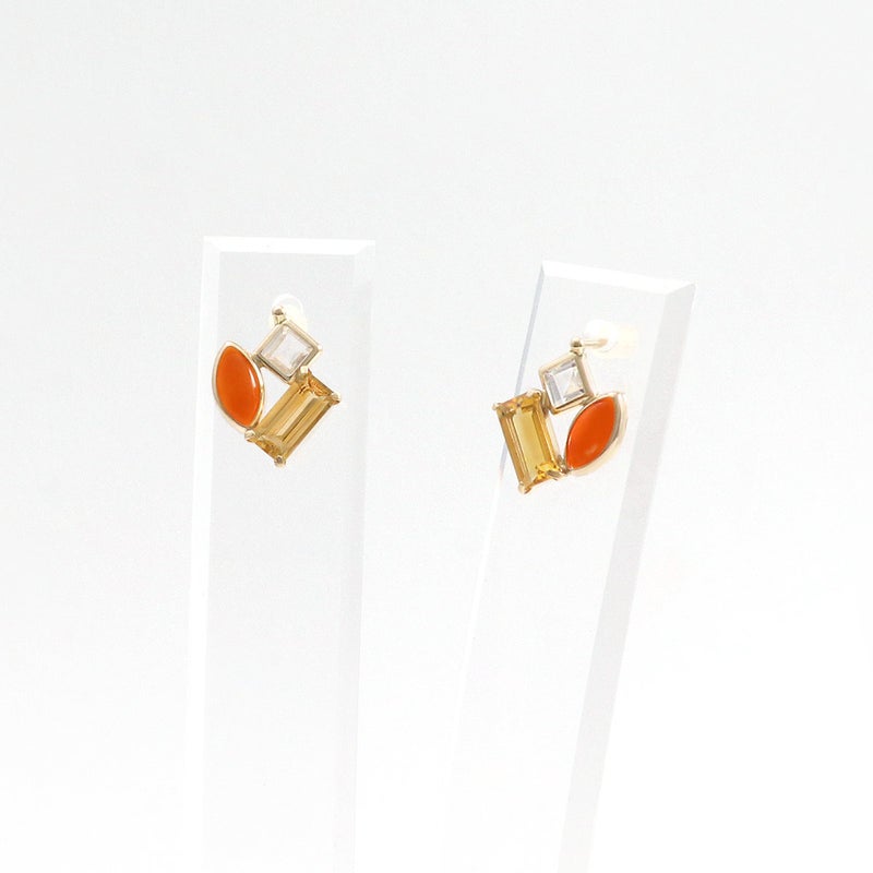 K10YG シトリン&カーネリアン＆ホワイトトパーズ ピアス_03