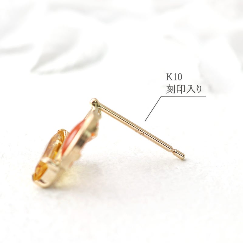 K10YG シトリン&カーネリアン＆ホワイトトパーズ ピアス_05
