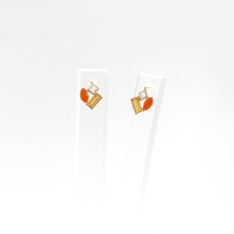 K10YG シトリン&カーネリアン＆ホワイトトパーズ ピアス_09