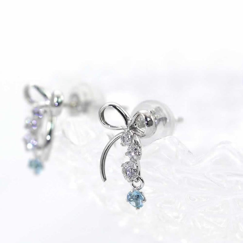 K10WG ブルートパーズ リボンピアス 11月の誕生石_03