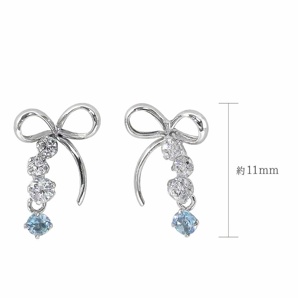 K10WG ブルートパーズ リボンピアス 11月の誕生石_04