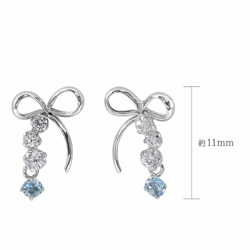 K10WG ブルートパーズ リボンピアス 11月の誕生石_04