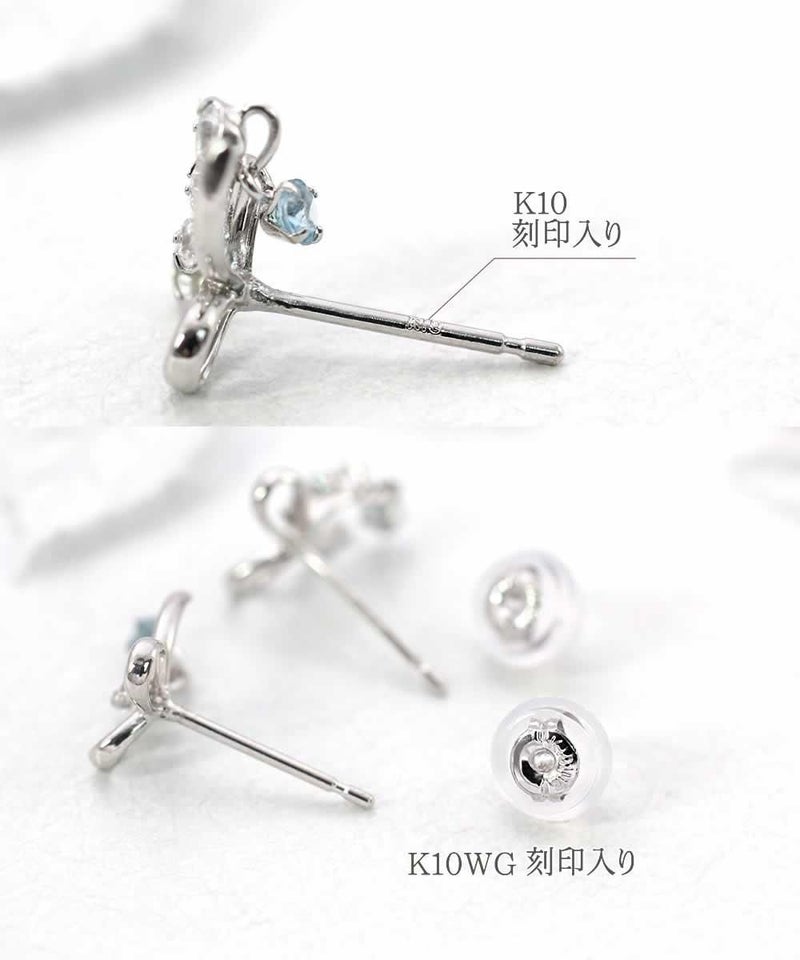 K10WG ブルートパーズ リボンピアス 11月の誕生石_05