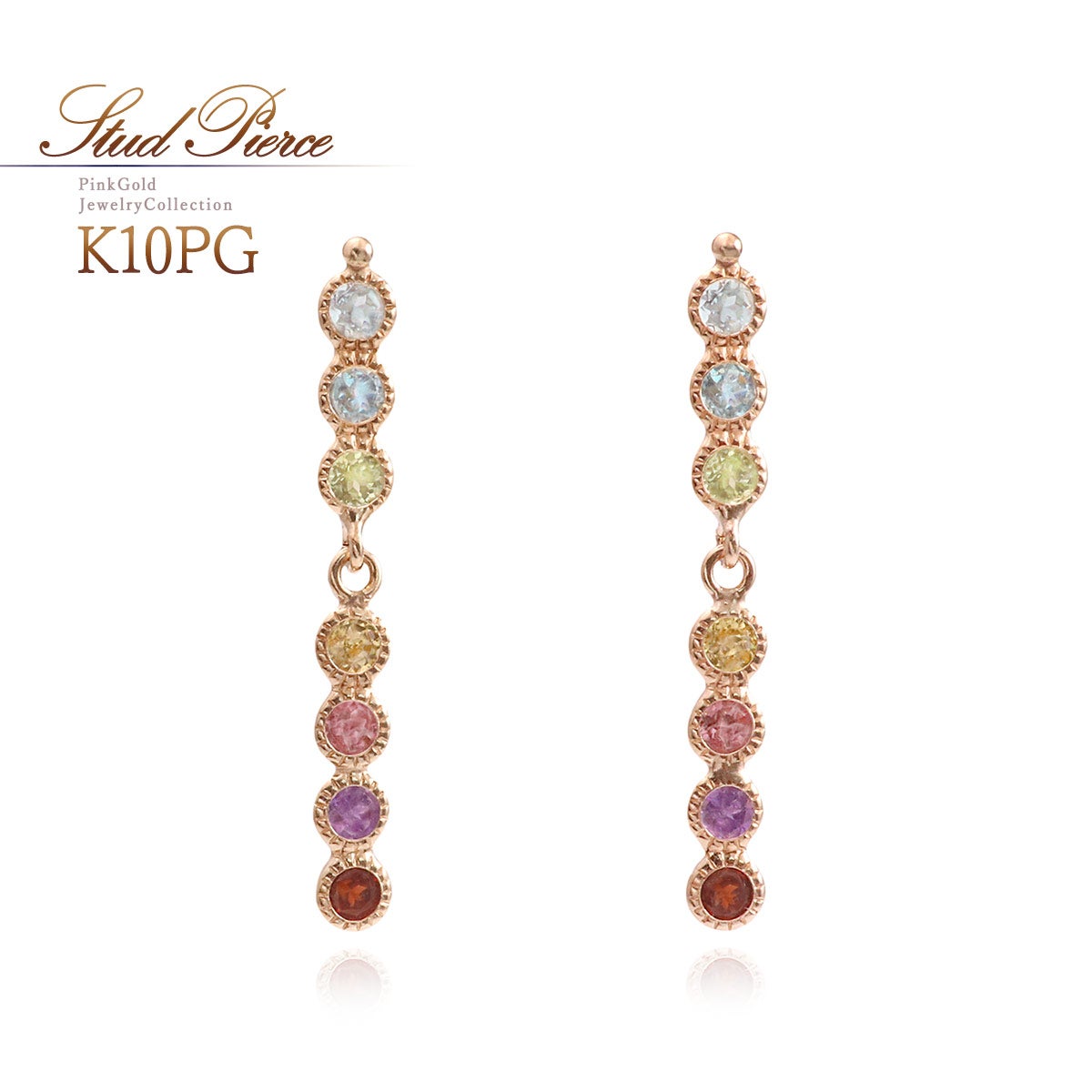K10PG マルチストーン アミュレットピアス_01