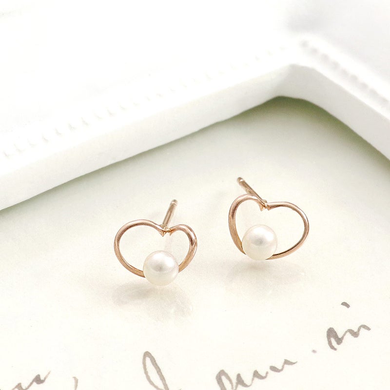 K10PG 淡水真珠 ハートモチーフ ピアス_02