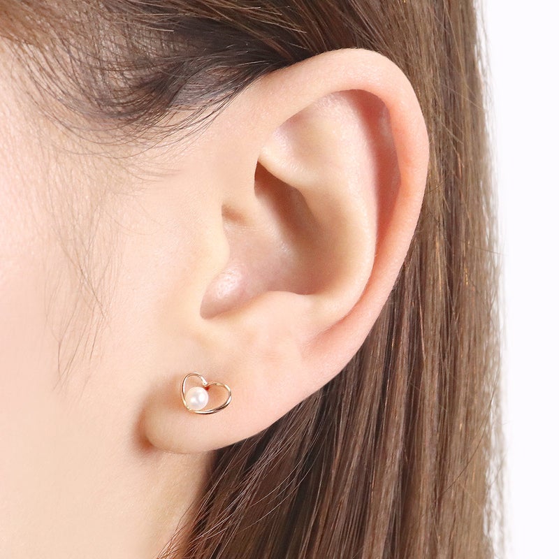 K10PG 淡水真珠 ハートモチーフ ピアス_04