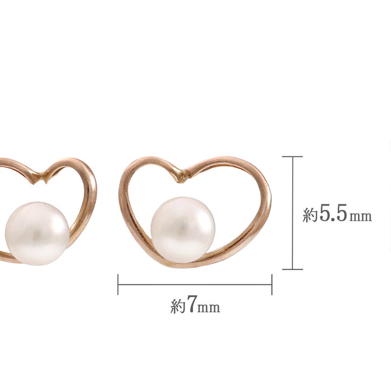 K10PG 淡水真珠 ハートモチーフ ピアス_05