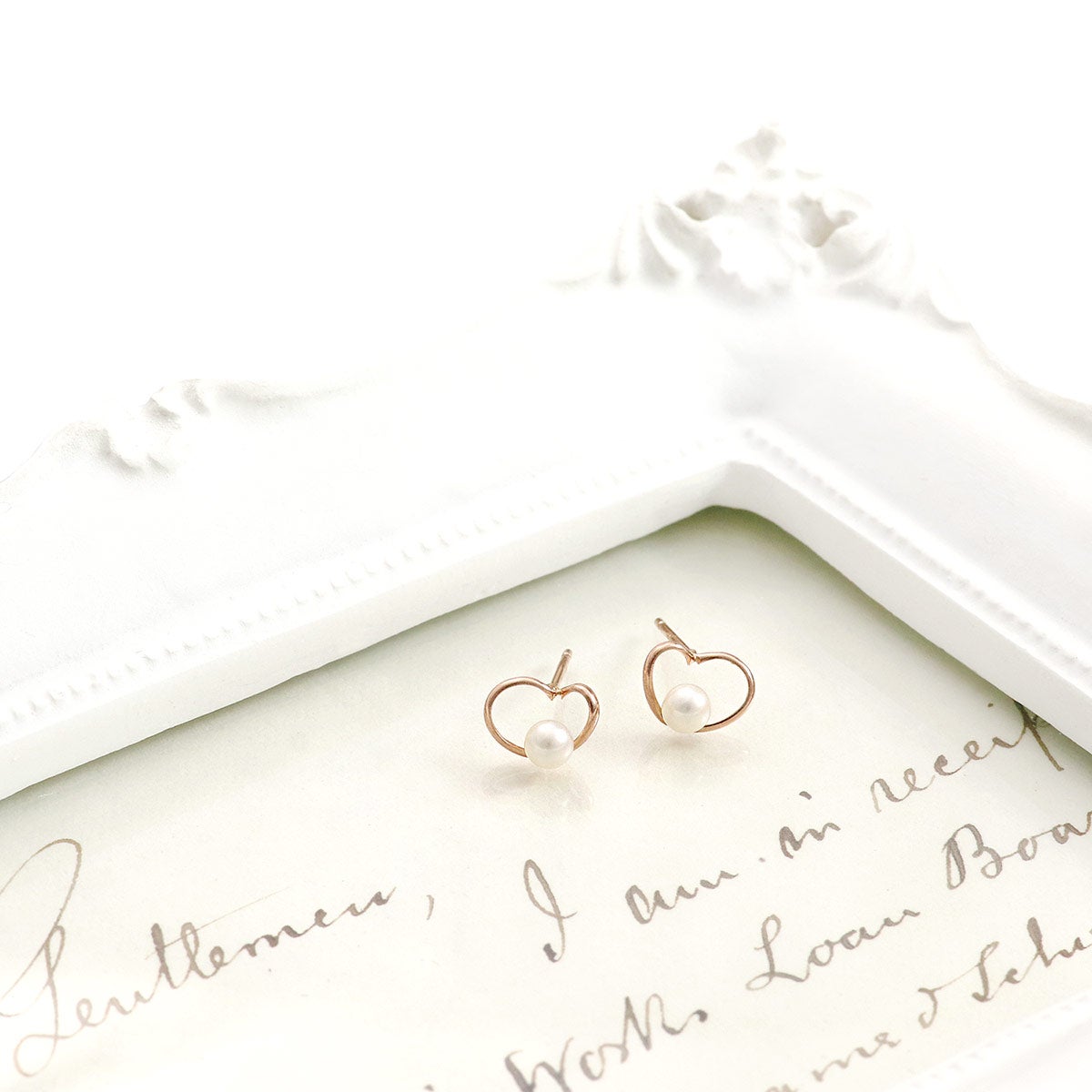 K10PG 淡水真珠 ハートモチーフ ピアス_09