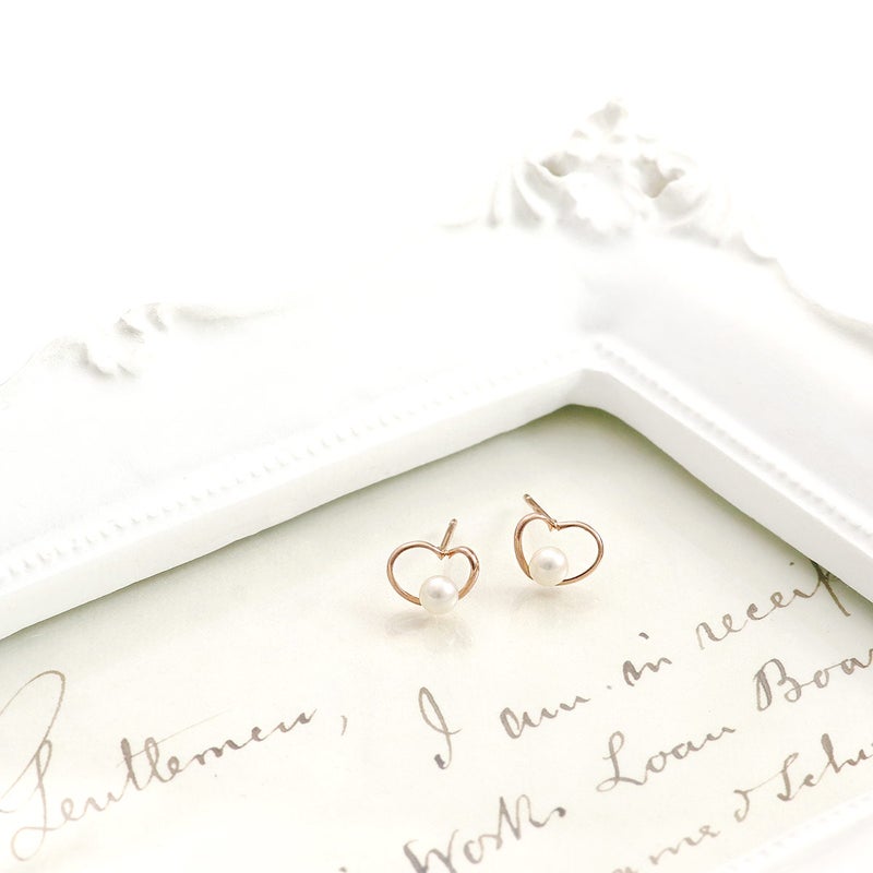 K10PG 淡水真珠 ハートモチーフ ピアス_09