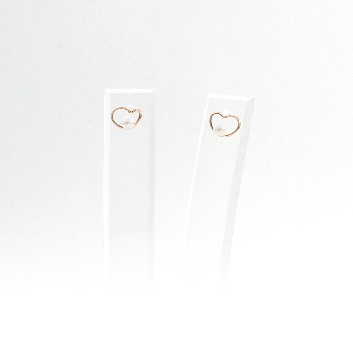 K10PG 淡水真珠 ハートモチーフ ピアス_10