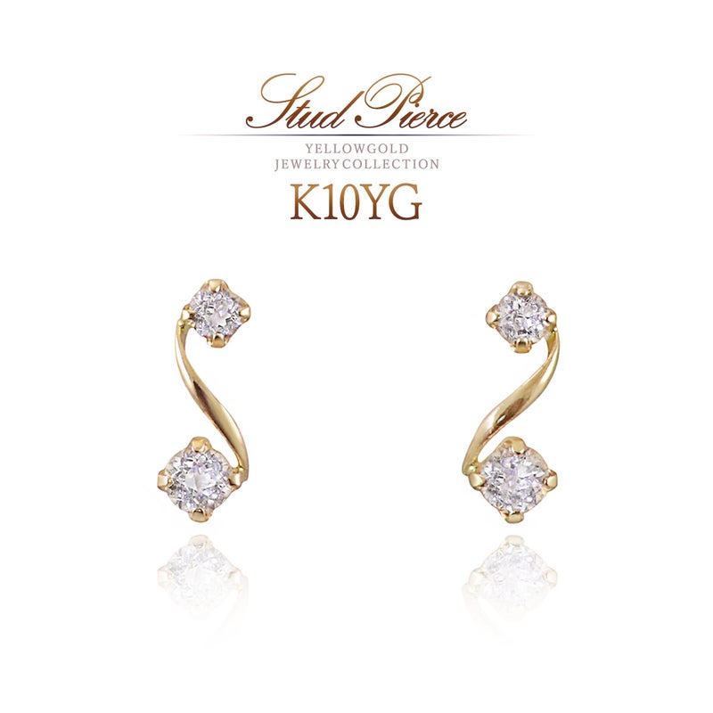 K10YG ホワイトトパーズ ピアス 11月 誕生石_01