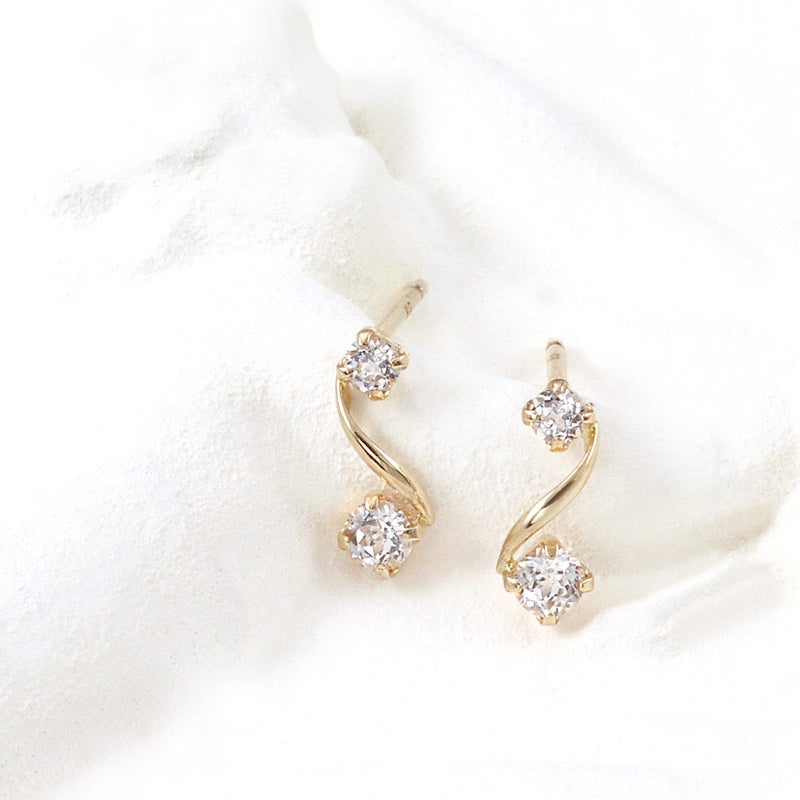 K10YG ホワイトトパーズ ピアス 11月 誕生石_02