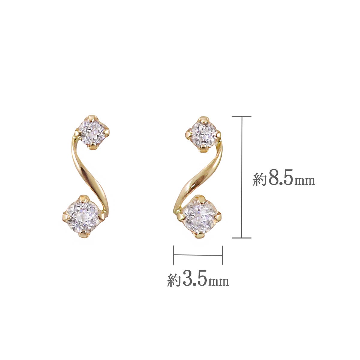 K10YG ホワイトトパーズ ピアス 11月 誕生石_04