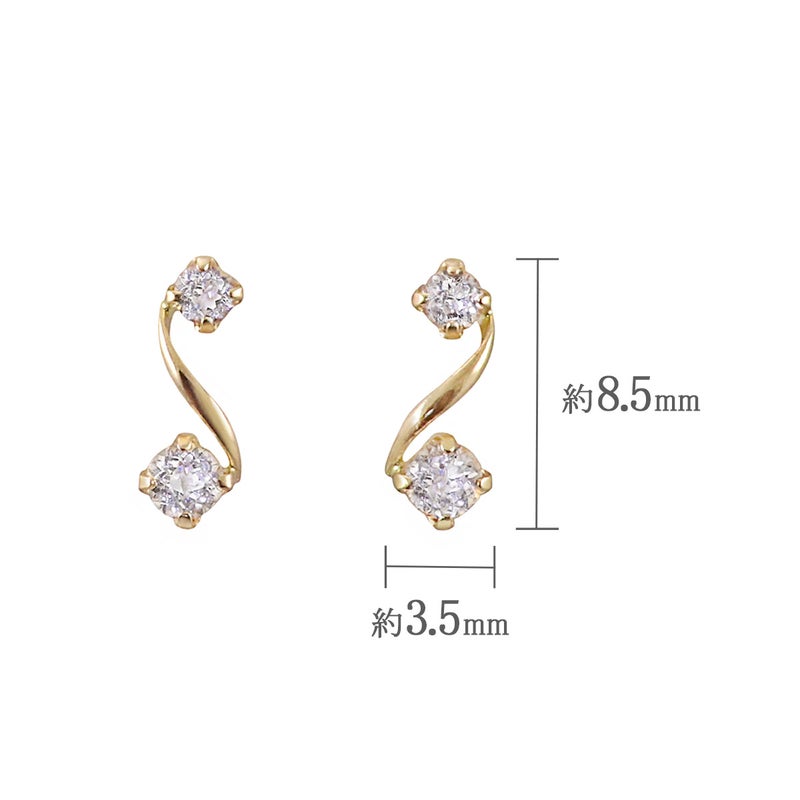 K10YG ホワイトトパーズ ピアス 11月 誕生石_04