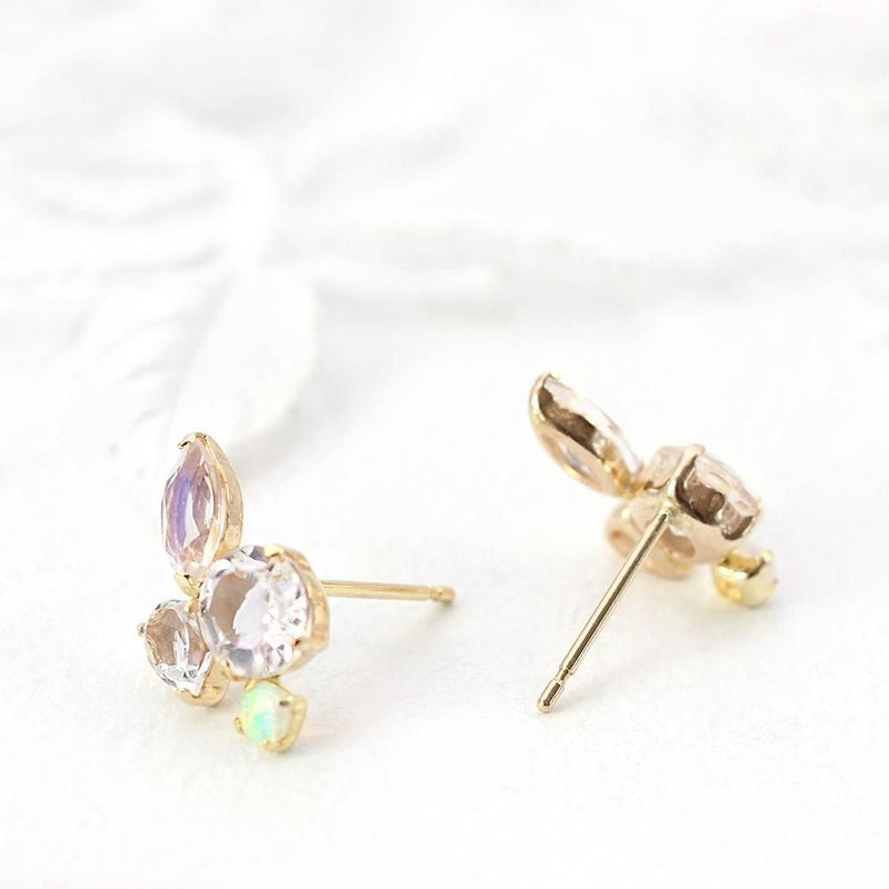 K10YG ホワイトトパーズ＆ロイヤルブルームーンストーン＆オパール ピアス_03