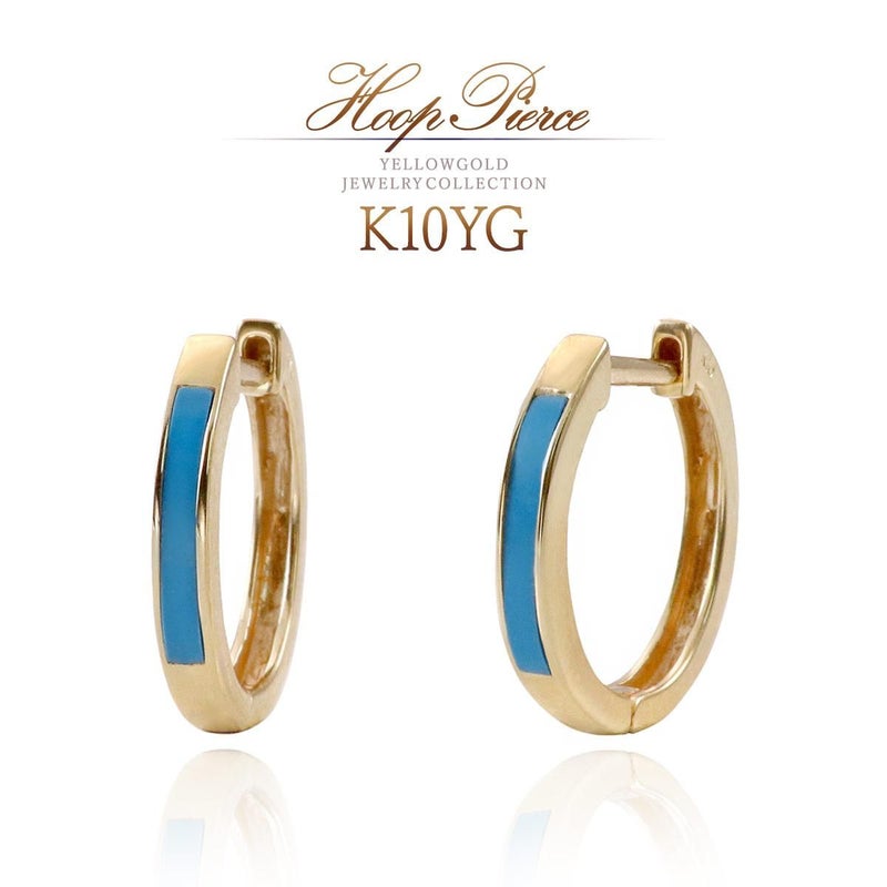 K10YG ターコイズ フープピアス_01
