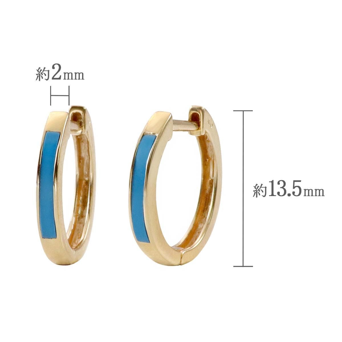 K10YG ターコイズ フープピアス_05