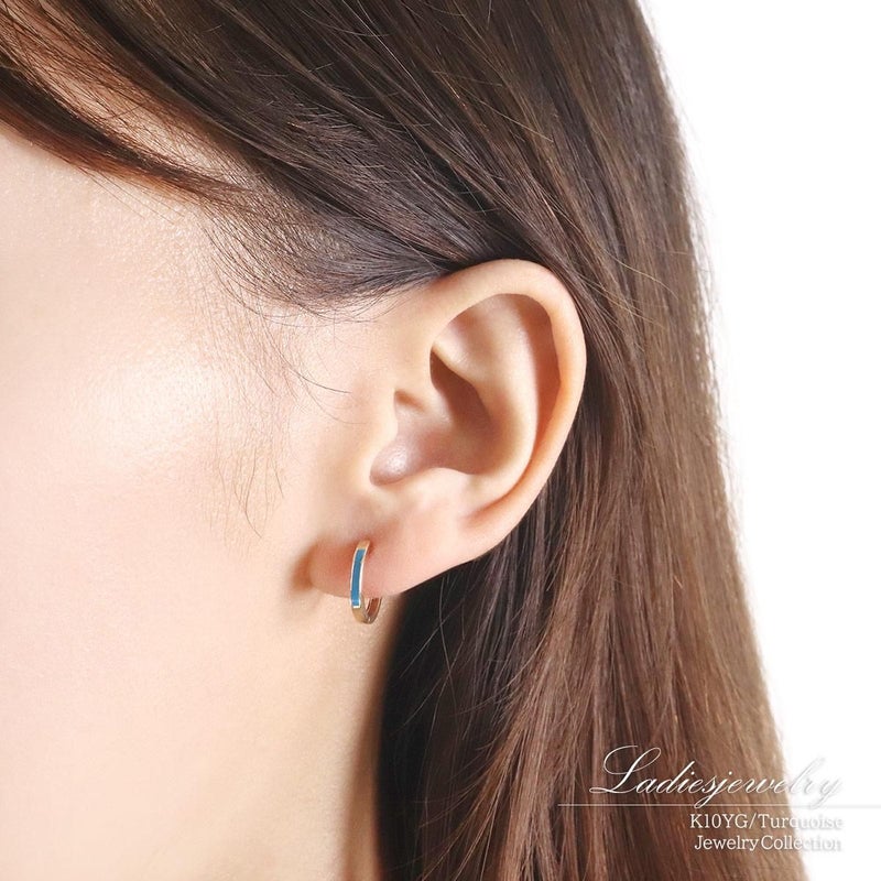 K10YG ターコイズ フープピアス_10