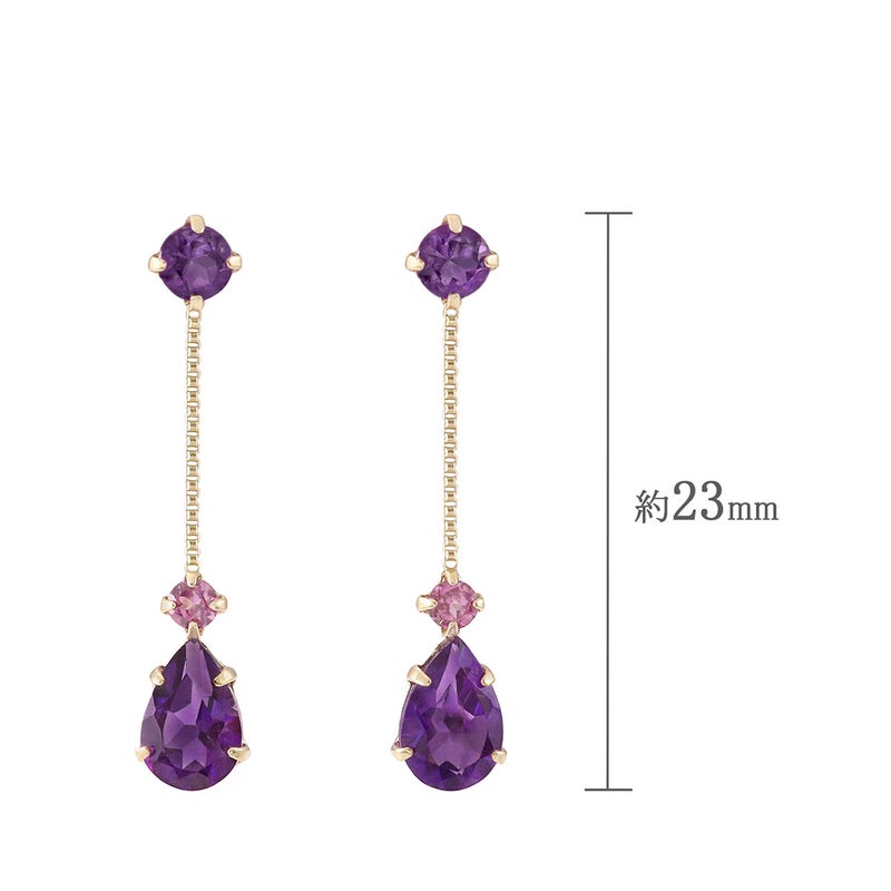 K10YG アメジスト＆ロードライトガーネット ピアス_04