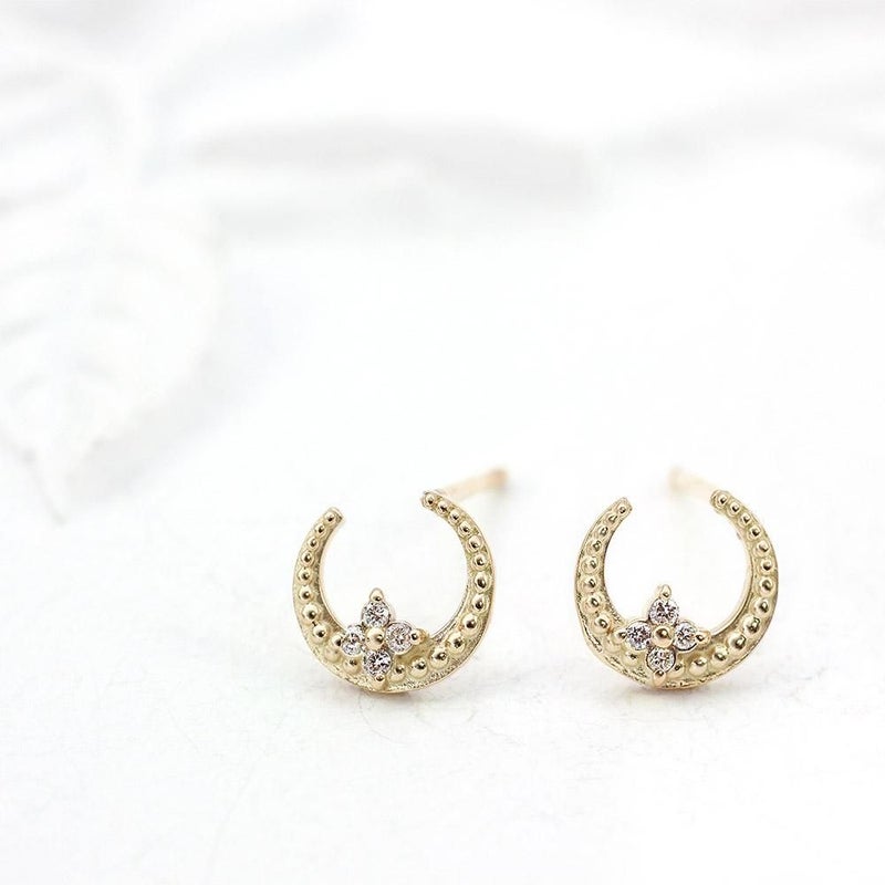 K10 ダイヤモンド 三日月ピアス_10