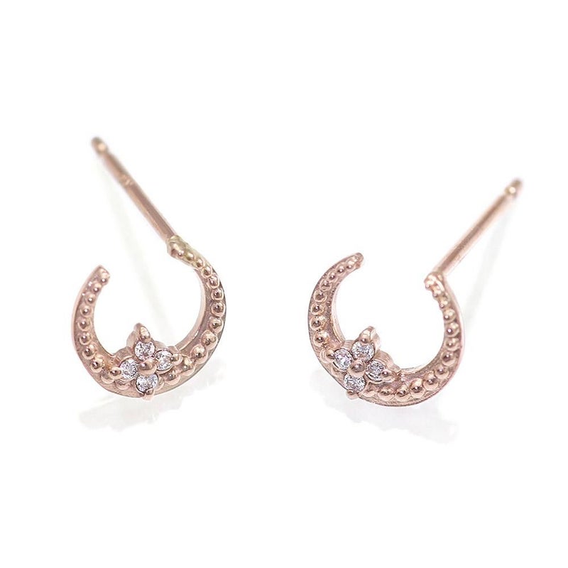 K10 ダイヤモンド 三日月ピアス_11