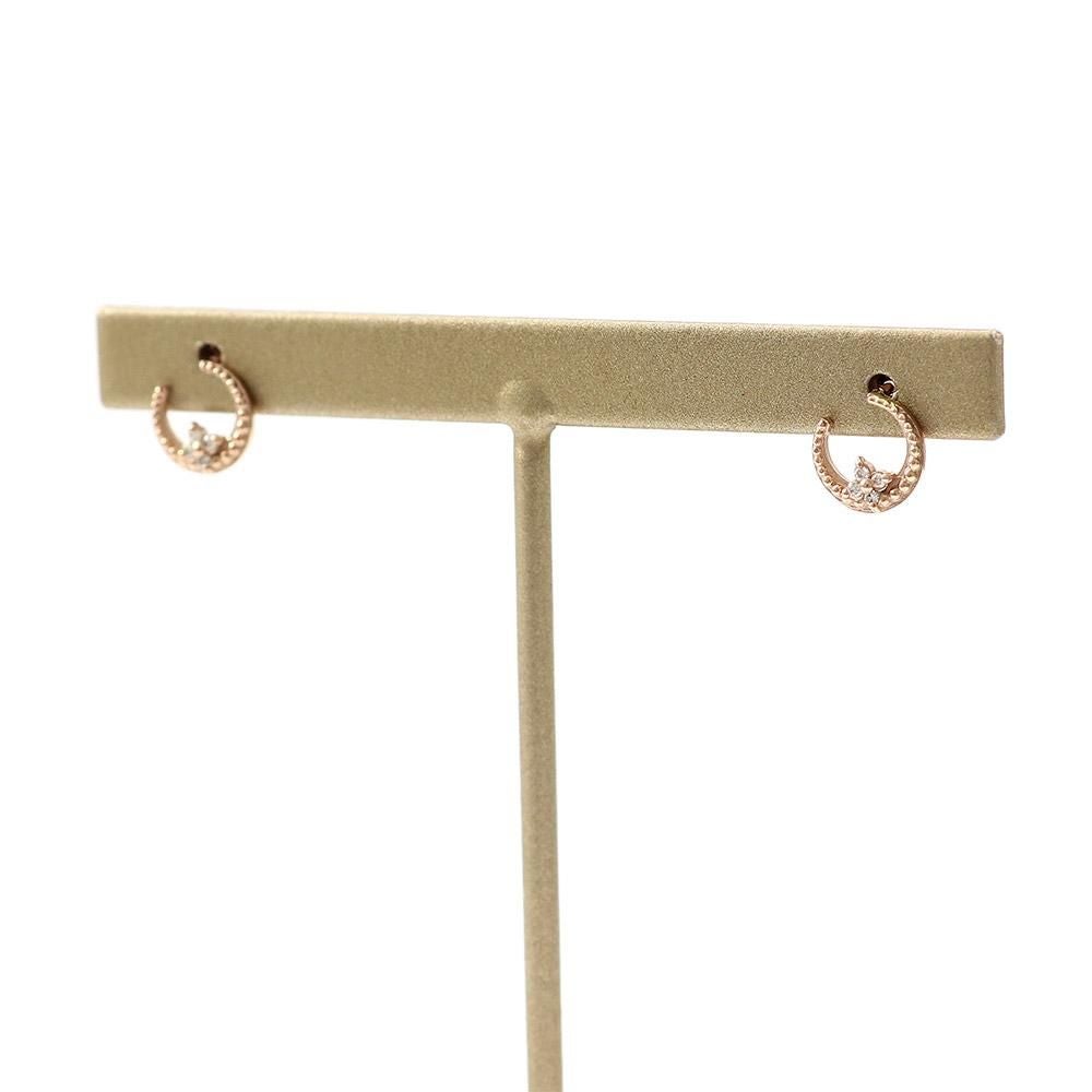 K10 ダイヤモンド 三日月ピアス_14