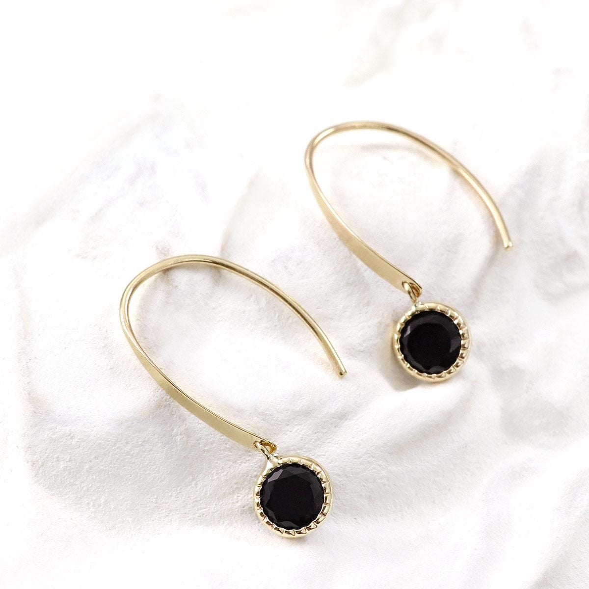 K10YG オニキス フックピアス_02