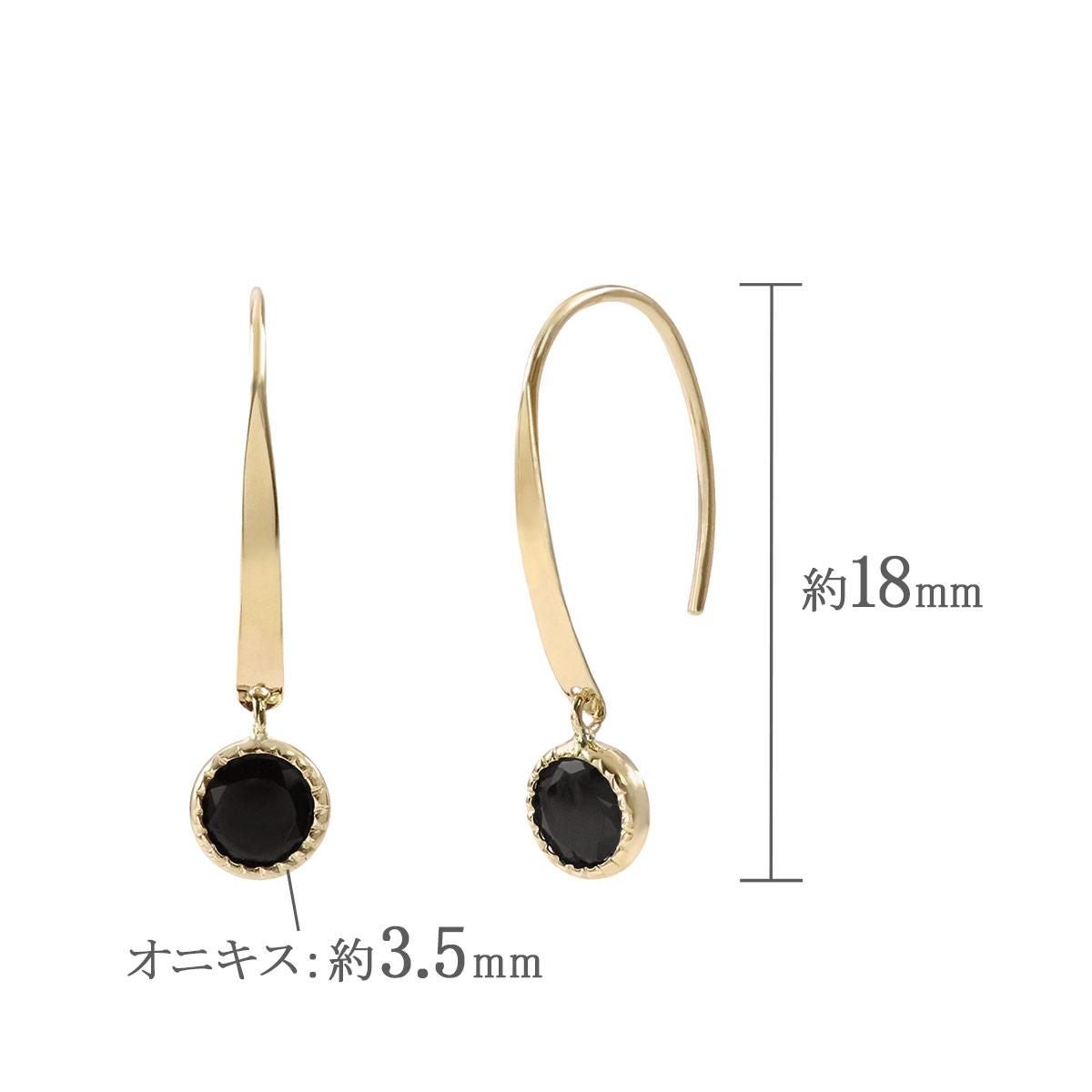 K10YG オニキス フックピアス_05