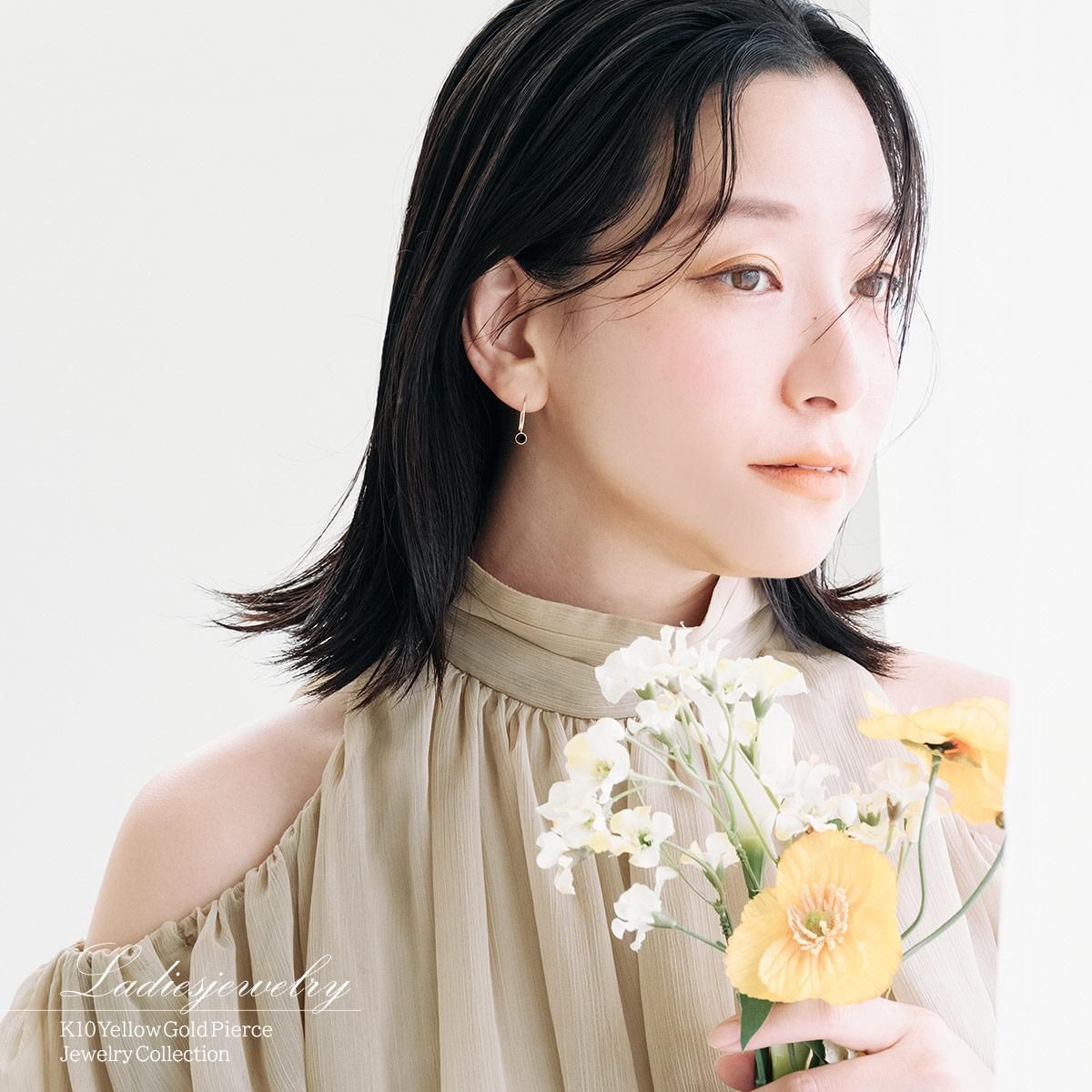 K10YG オニキス フックピアス_11