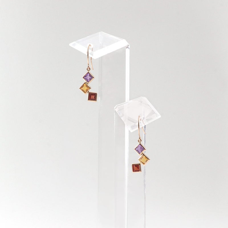 K10PG アメジスト＆シトリン＆ガーネット フックピアス 11月の誕生石_09