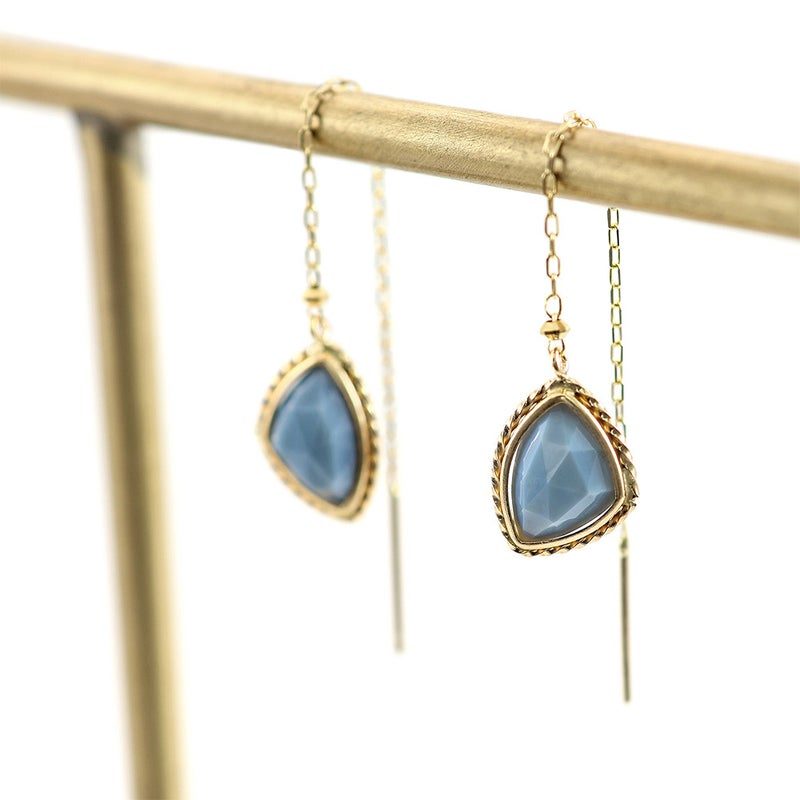 K10YG ブルーオパール アメリカンピアス 10月誕生石_11