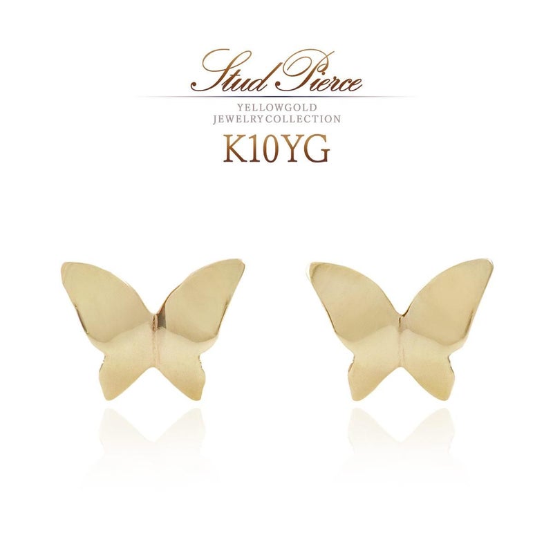K10YG 蝶モチーフ ピアス_01