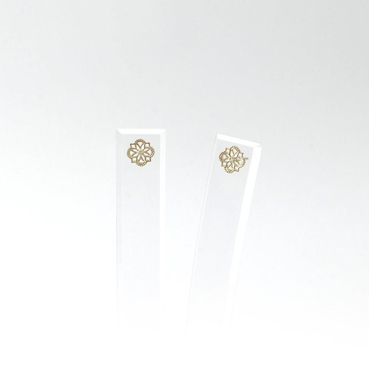 K10YG 花モチーフ ダイヤモンドピアス_09